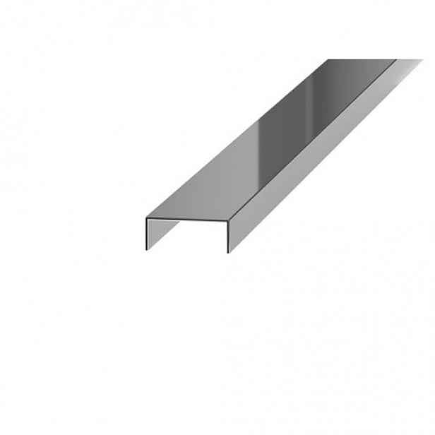 Lišta dekorační "U" Eviso silver lesk, nerez PVD, délka 270 cm, šířka 20 mm, PRSI0002