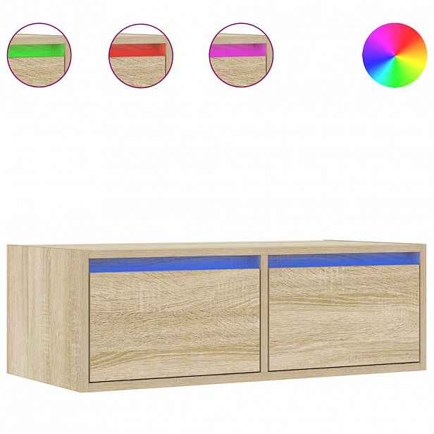 vidaXL TV skříňka s LED osvětlením dub sonoma 75x35,5x25 cm