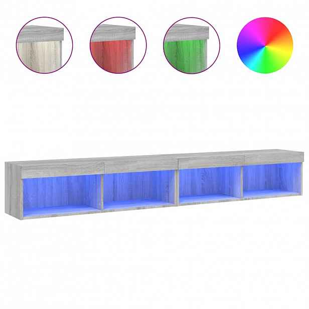 vidaXL TV skříňky s LED osvětlením 2 ks šedé sonoma 100 x 30 x 30 cm