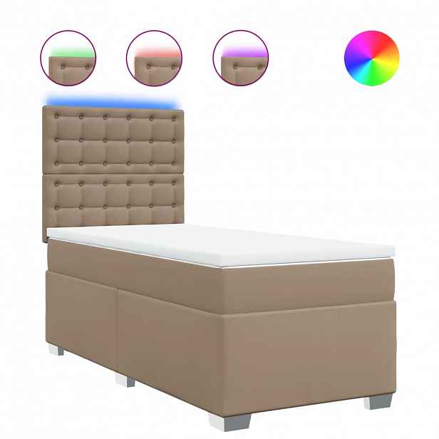 vidaXL Box spring postel s matrací cappuccino 90x190 cm umělá kůže