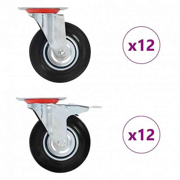 vidaXL 24 ks otočná kolečka 125 mm
