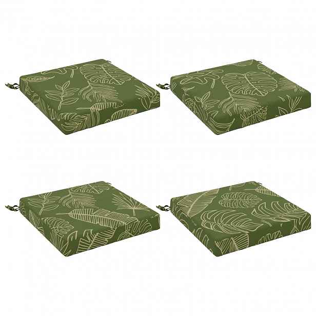 vidaXL Polstry ve 4 kusech SOEST 4 ks 100% polyester Listový design