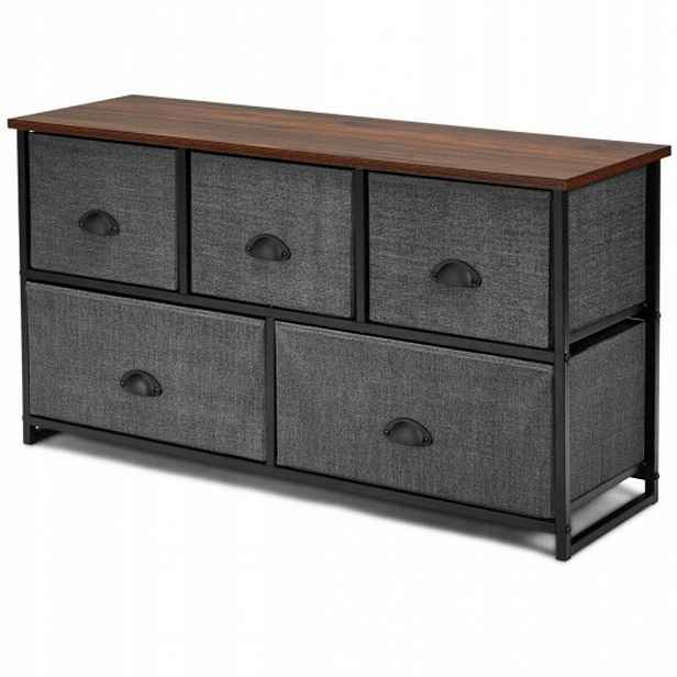 Dřevěná komoda boční stolek Rtv skříňka organizér 100 x 30 x 53 cm černá