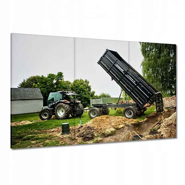 Obrazy 120x80 Černý traktor se sklápěčkou