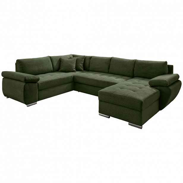 P & B SEDACÍ SOUPRAVA, textil, tmavě zelená