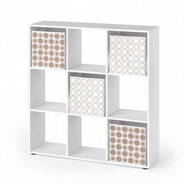 Vicco DĚLICÍ STĚNA Nove Bílá 104 x 108 cm se 4 skládacími boxy opt.2