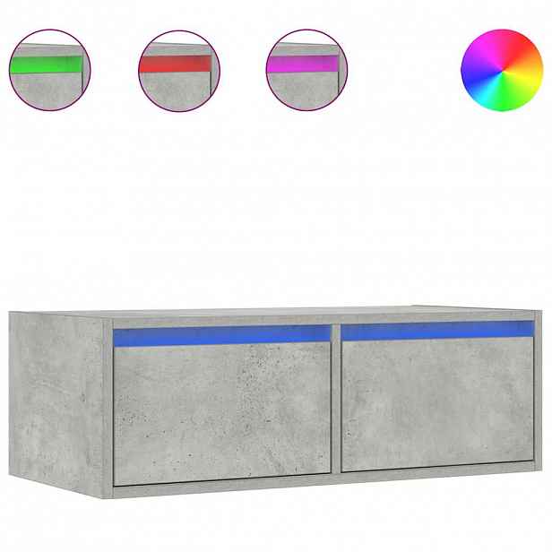 vidaXL TV skříňka s LED osvětlením betonově šedá 75x35,5x25 cm