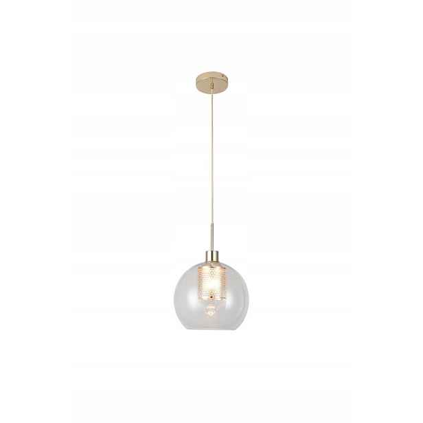 Závěsná lampa Philana skleněná koule zlatá E27 1x60W Rabalux