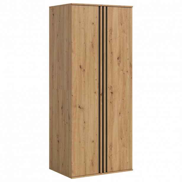Livetastic ŠATNÍ SKŘÍŇ S OTOČNÝMI DVEŘMI, antracitová, dub artisan, 80/192/56 cm