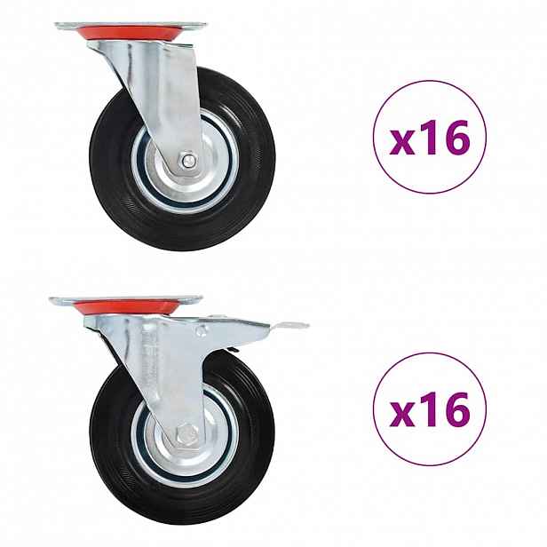vidaXL 32 ks otočná kolečka 125 mm
