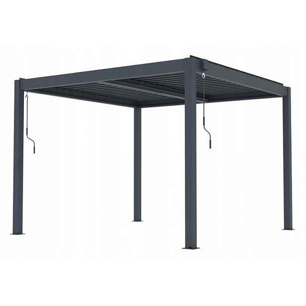 Bioklimatická pergola G21 Austin 3x3 m antracitová hliníková BP-G21-3X3M