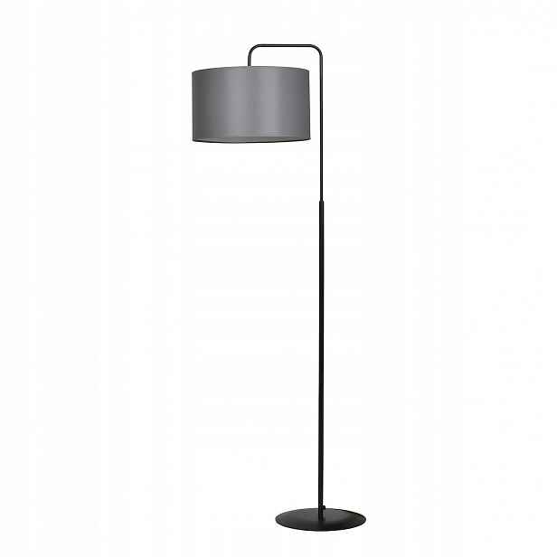 Černá stojací lampa Trapo s stínítkem, E27, 150 cm