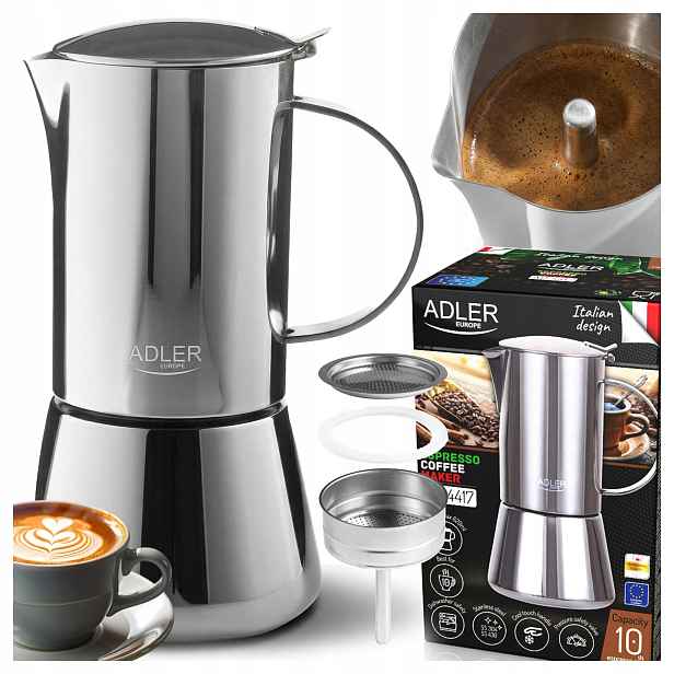 Kávovar na kávu Espresso 620 ml Indukční Nerezová Ocel