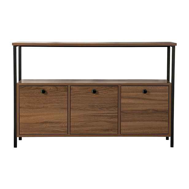Konzolový stolek v dekoru ořechu v tmavě přírodní barvě 29,5x120 cm Solace – Kalune Design