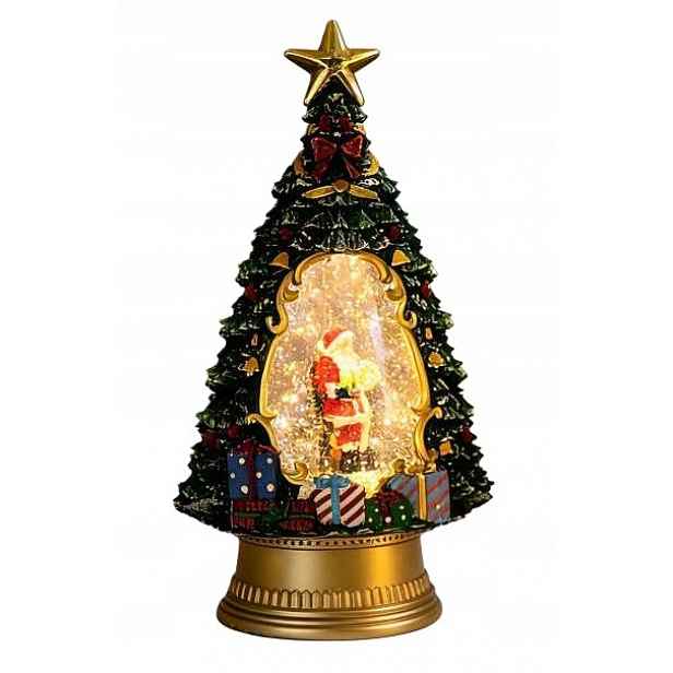 Led Vánoční Stromek S Vodou A Sněhem Mikuláš Ozdoba 35 CM