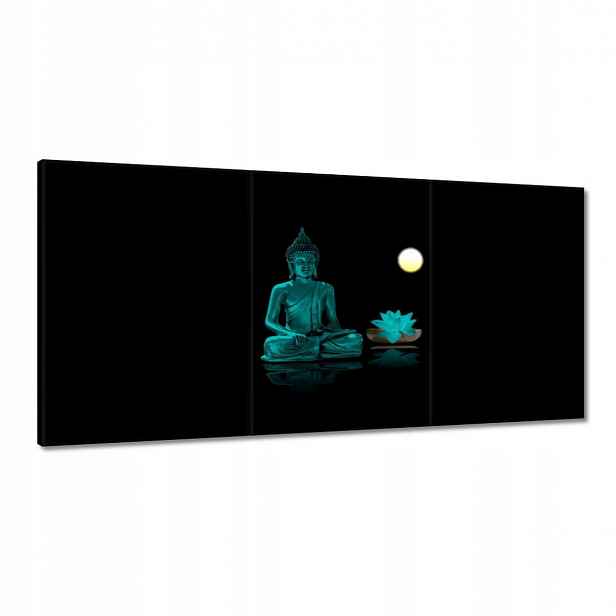 Obrazy 180x90 Tyrkysová Buddha Květina