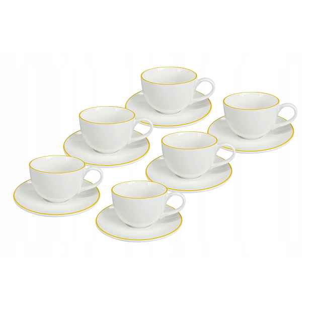 Set 6 ks Presso šálek Alba Yellow, 90 ml, žlutá linka