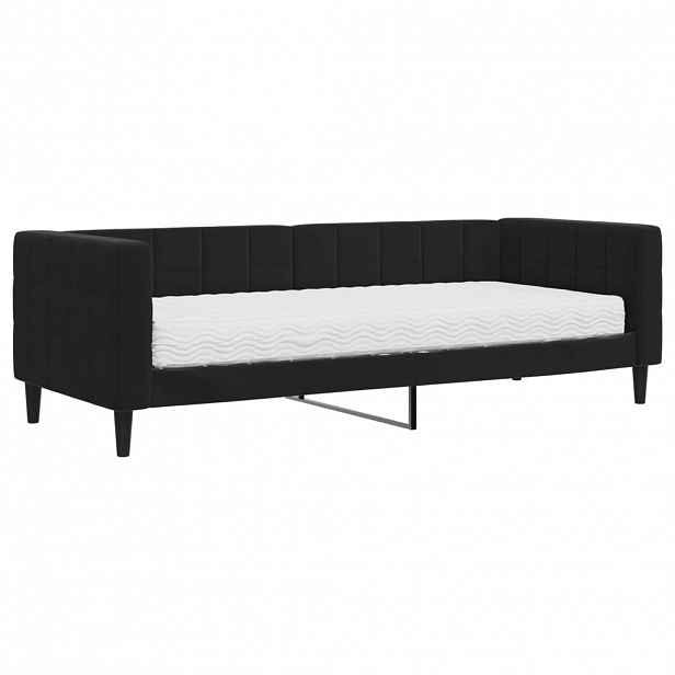 vidaXL Válenda s matrací černá 80 x 200 cm samet