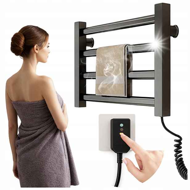 Elektrický Koupelnový Radiátor Na Ručníky 80 W Nástěnný Inteligentní