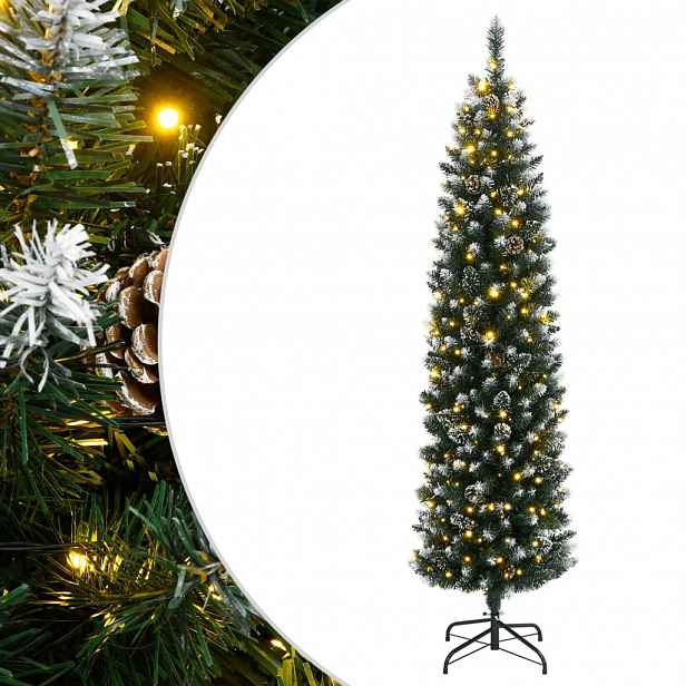 vidaXL Umělý úzký vánoční stromek se 150 LED 120 cm