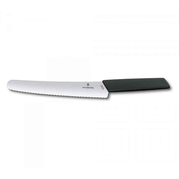 Nůž Na Chléb Victorinox Swiss Modern, zoubkované ostří 22 cm, černý