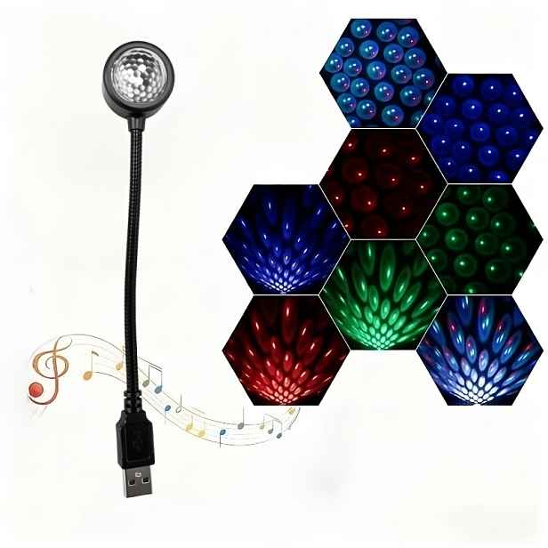 TEMU USB Plug-And-Play Ambientní Světlo, Interiérové Projekční Světla, Dynamické Světlo, Projekční Rýtmické Světlo, Flexibilní LED Lampa, Hudební