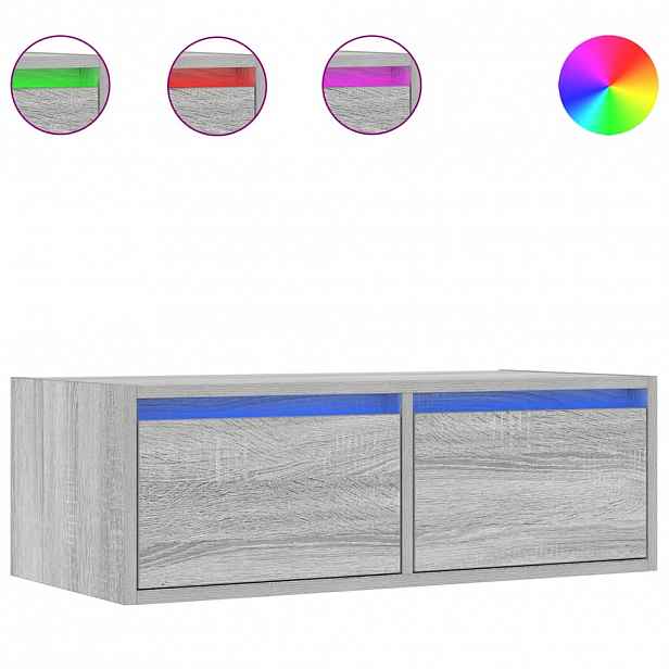 vidaXL TV skříňka s LED osvětlením šedý sonoma 75x35,5x25 cm