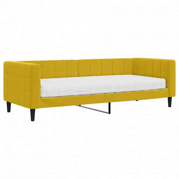 vidaXL Válenda s matrací žlutá 80 x 200 cm samet