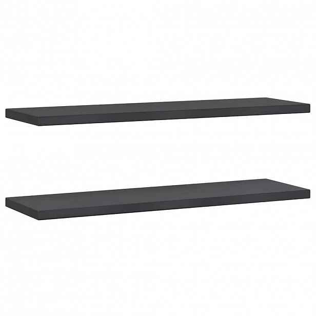 vidaXL Nástěnné police 2 ks 100 x 30 cm stříbrné nerezová ocel