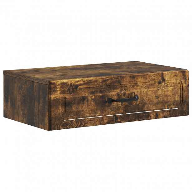 vidaXL Nástěnný boční stůl Kouřový dub 59 x 34,5 x 17 cm