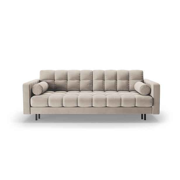 Béžová sametová rozkládací/s úložným prostorem pohovka 222 cm Bali – Cosmopolitan Design