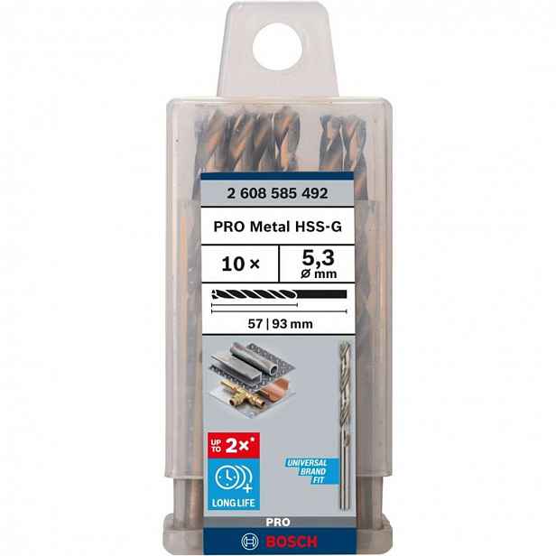 Bosch - Sada vrtáků do kovu, 5,3x86 mm, 10 ks 2608585492