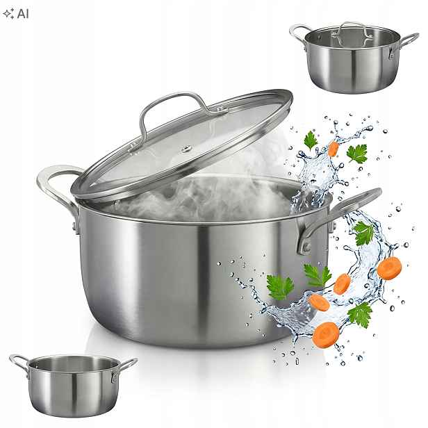 Hrnec Z Nerezové oceli s poklicí 4 l 24 cm, indukce a plyn