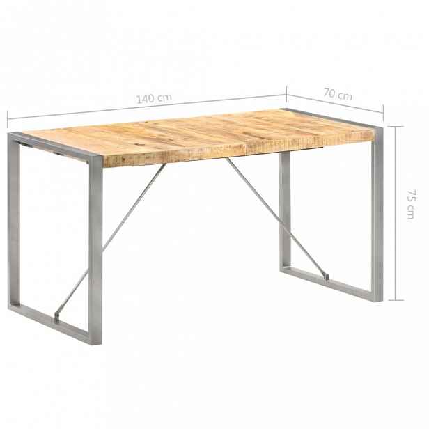 Jídelní stůl hnědá / šedá mango 140x70x75 cm