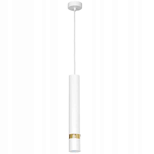 Luminex Reno Závěsná lampa Bílá Tuba se zlatým GU10 8W IP20