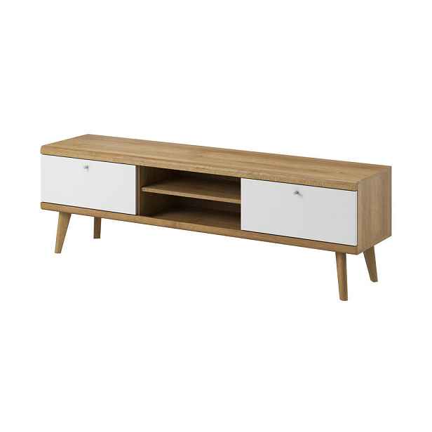 MASSENO TV STOLEK PRIMARIO, 160x40x50 cm s 2 dvířky, dekor dub