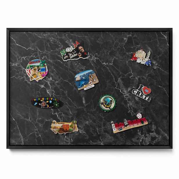 TULUP MAGNETICKÁ TABULE 70x50 cm černý rám – Stylový mramorový kámen