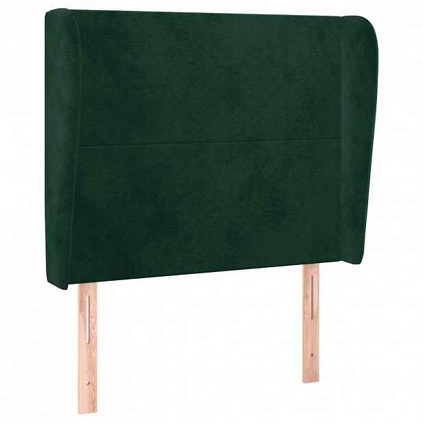 vidaXL Čelo postele typu ušák tmavě zelená 103x23x118/128 cm samet