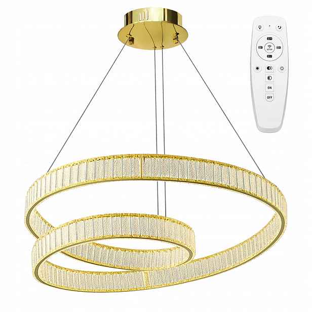 Závěsné Stropní Svítidlo Led Zlatá Glamour Křišťálová Ring Spirála Do Obývacího Pokoje
