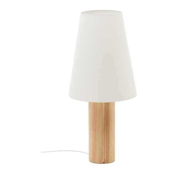 Bílá/v přírodní barvě stojací lampa s textilním stínidlem (výška 110 cm) Marga – Kave Home