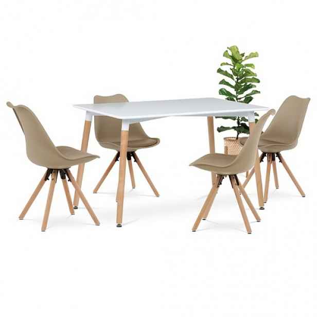 Jídelní set Autronic 120x80 cm bílá mat 10953