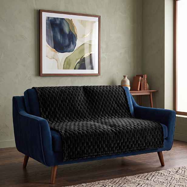 Přehoz na sedačku a pohovku FLANELA černý 170x210 cm, 200x220 cm Rozměr: 170x210 cm