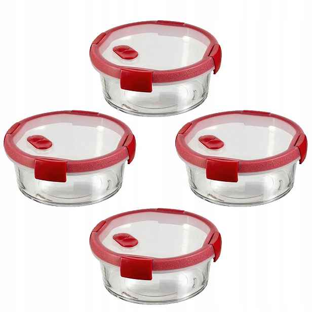 Sada skleněných dóz na potraviny Jídlo Lunchbox 0,6l Curver 4ks