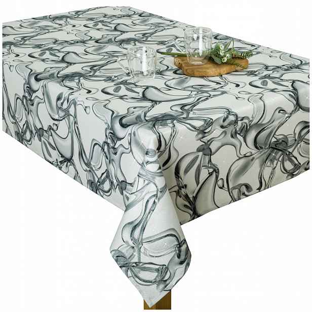 Šitý ubrus Tisk Variace H2O Stříbrný Lesk 130x180 cm express