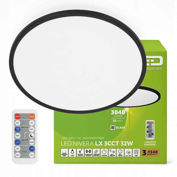 stropní svítidlo Led stropní svítidlo 32W IP54 3CCT Snímač pohybu
