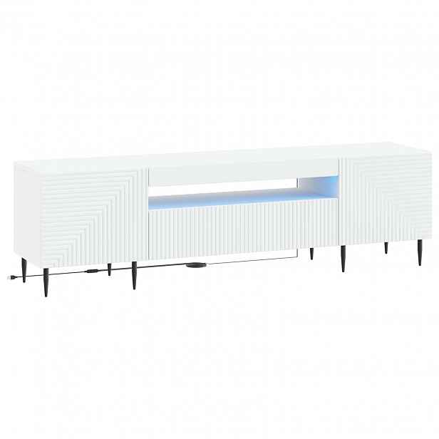 vidaXL LED TV skříň HAARLEM 153 x 35 x 43 cm Bílá Kompozitní dřevo