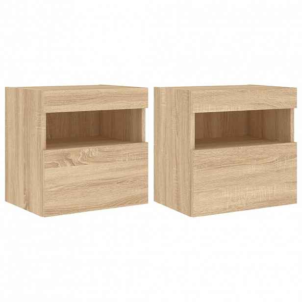 vidaXL Nástěnné TV skříňky s LED osvětlením 2 ks dub sonoma 40x30x40cm