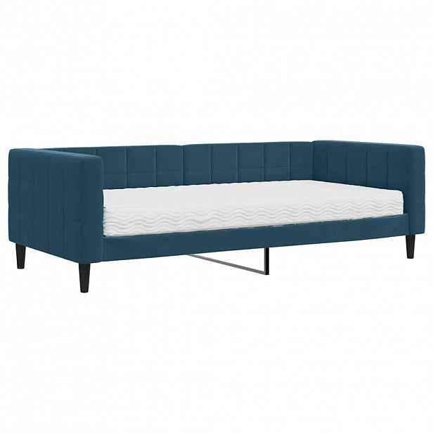 vidaXL Válenda s matrací modrá 90 x 200 cm samet