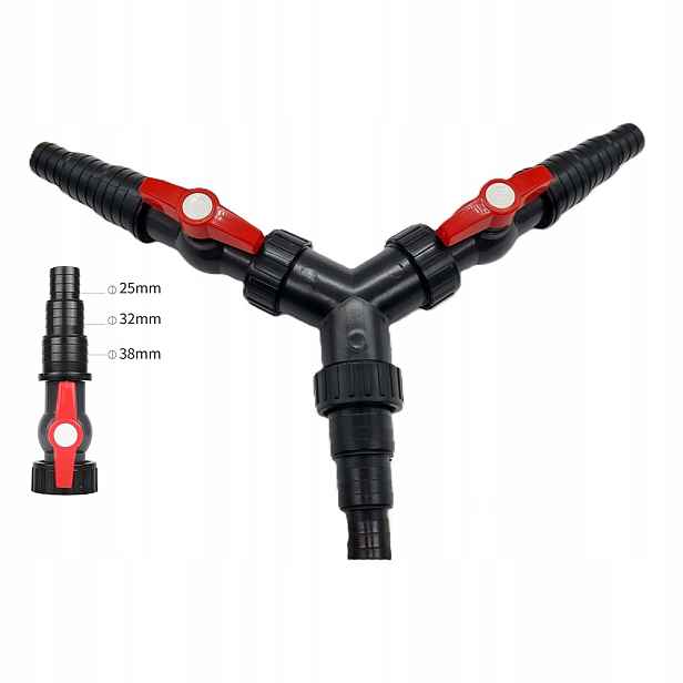 T-rozdělovač Na Hadici 25 MM – 32 MM – 38 MM S Nastavitelným Očkem