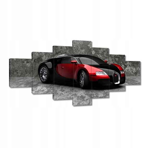 Obrazy 210x100 Bugatti Veyron Červená